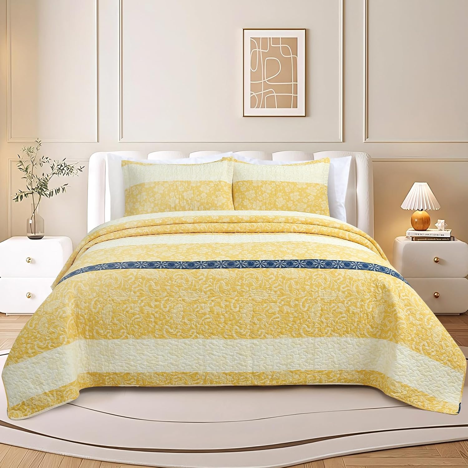 71yr993kNfL._AC_SL1500_.jpg Pure Cotton Patchwork Floral Bedspread - Large Size - Image 1