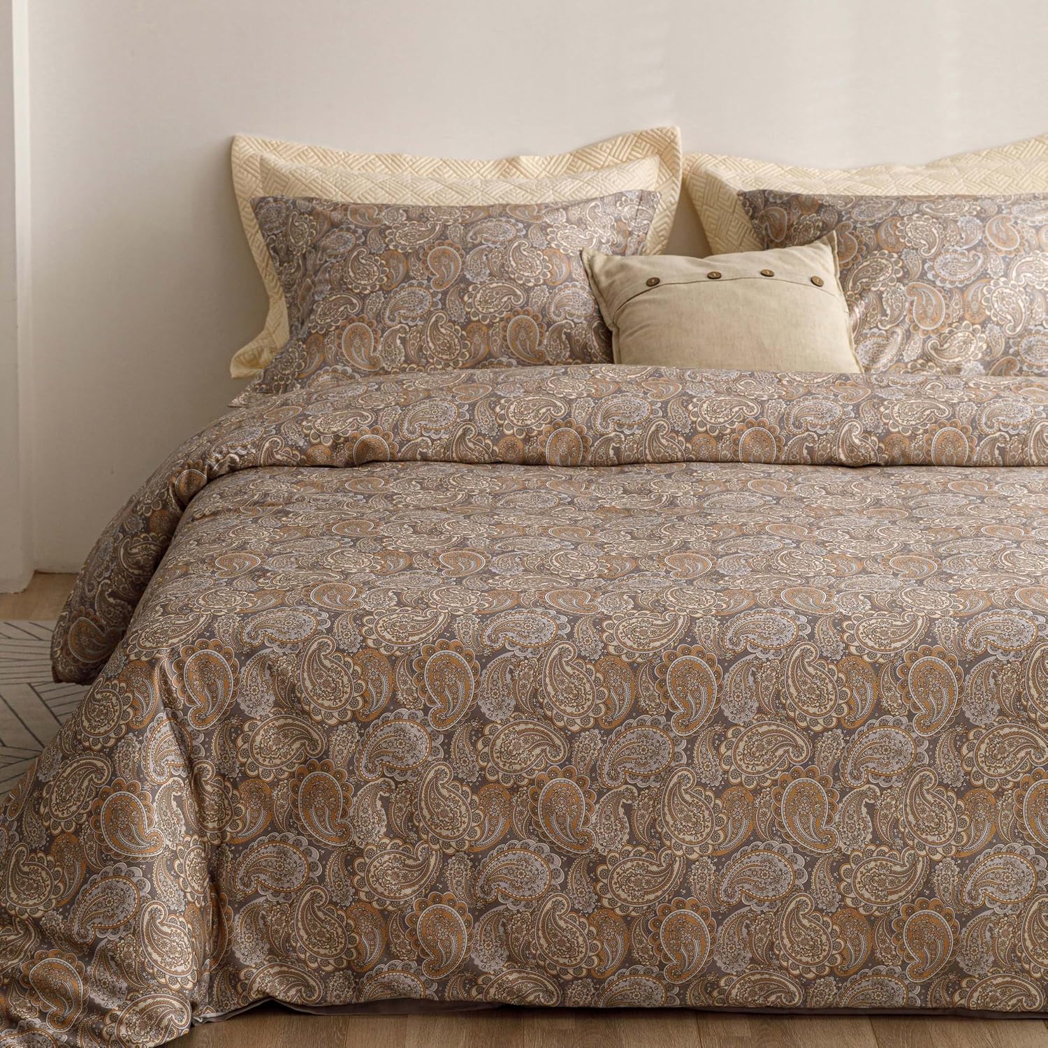 A1LUeio8qqL._AC_SL1500_.jpg Jacquard Cotton Duvet Cover Three-Piece Set - Soft and Skin-Friendly - Image 1
